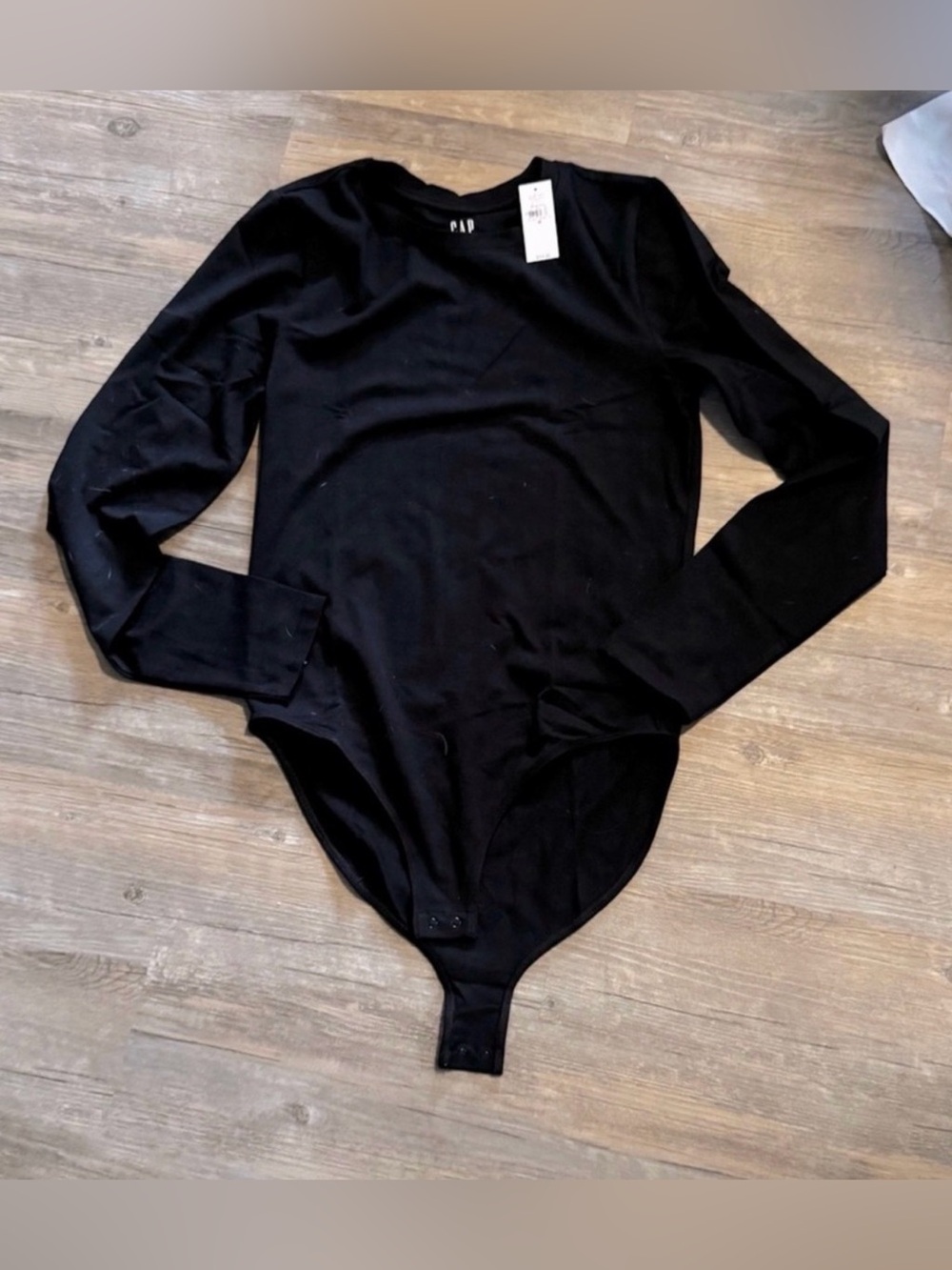 Gap black long sleeve classic crewneck bodysuit size medium